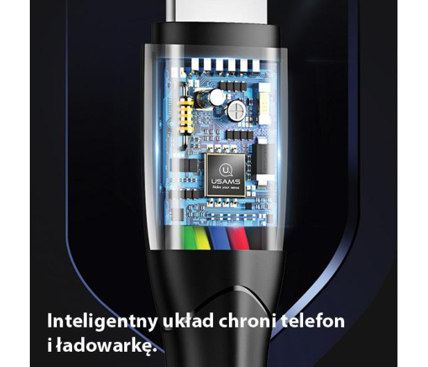 USAMS Kabel U35 microUSB 2A Fast Charge 1m czarny SJ365USB01 - 1569023 - zdjęcie 4